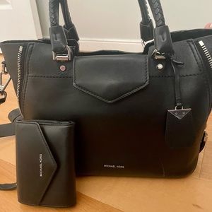 Michael Kors Black Leather Handbag & Wallet